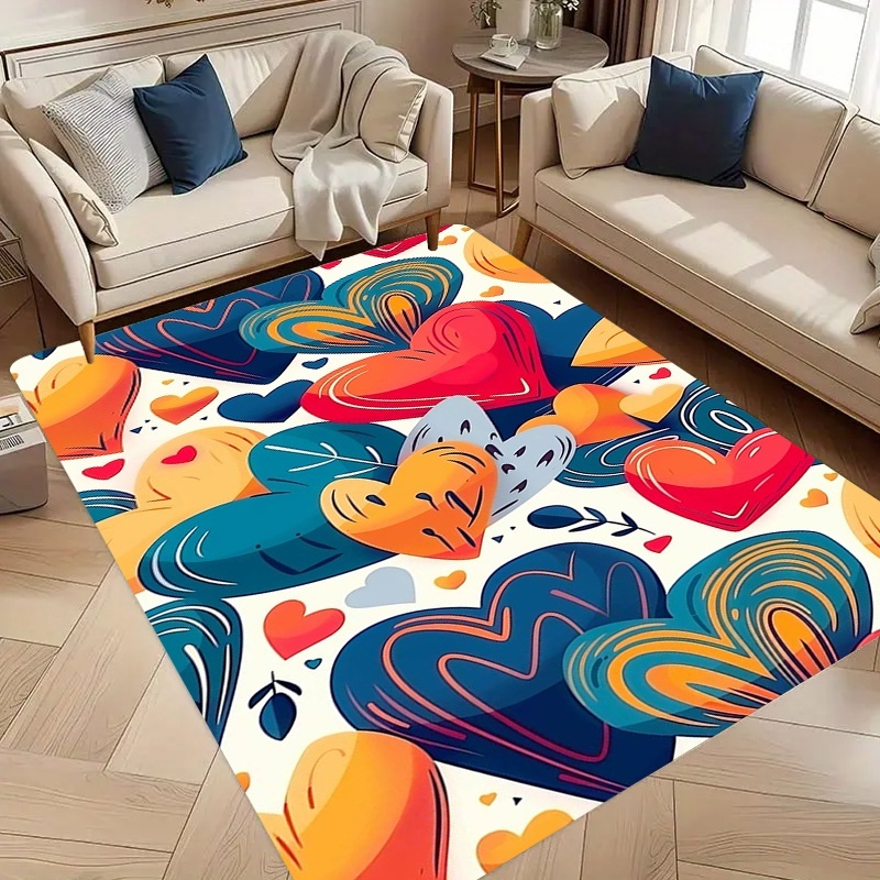 Home Decor Retailers - Karpet Cetak Hati Berpola Spiral Warna