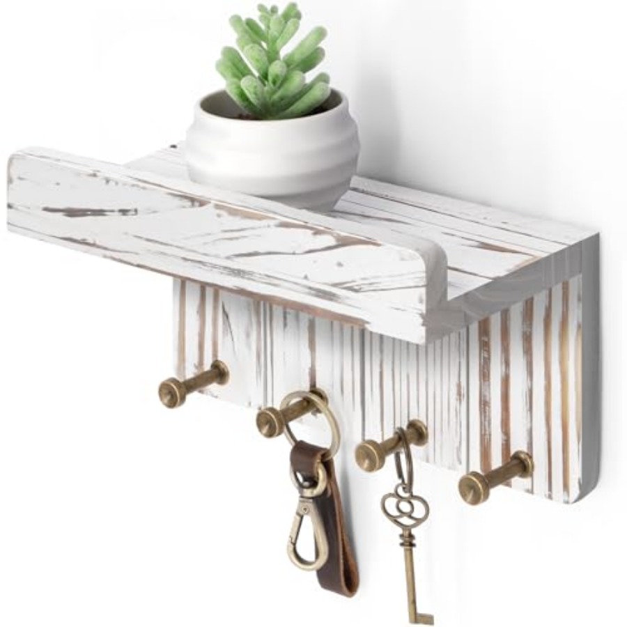 Floating Shelves - Tempat Kunci Gantung Dinding Gaya Farmhouse,