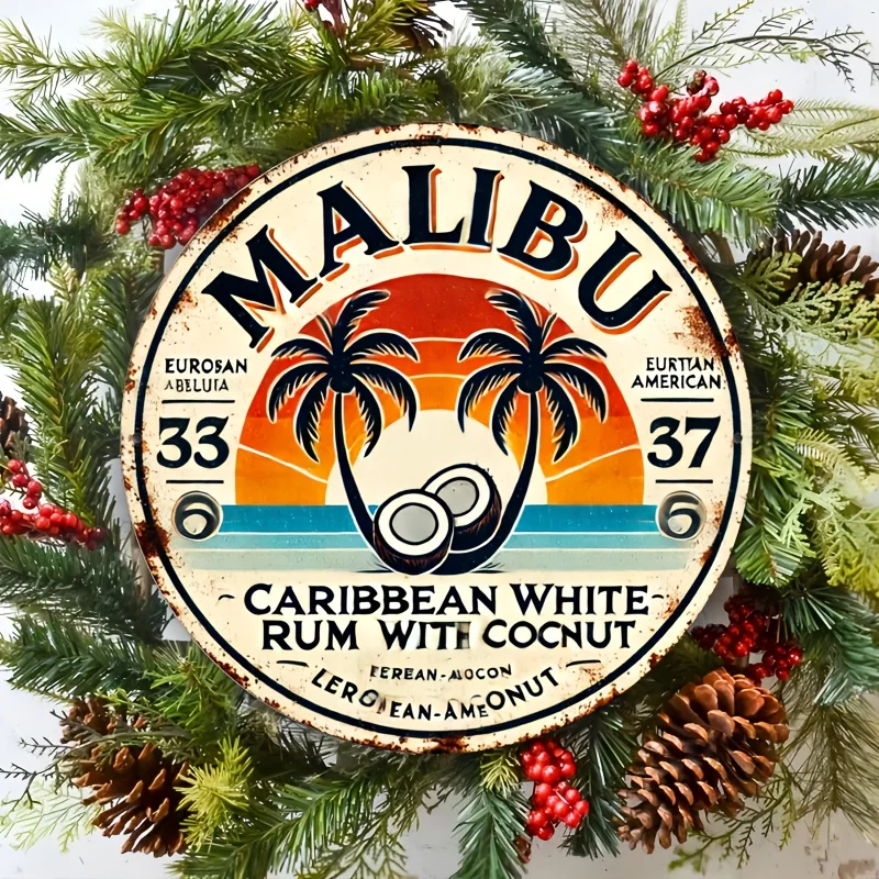 Home Decor Tree - Tanda Dinding Aluminium Kelapa Rum Malibu