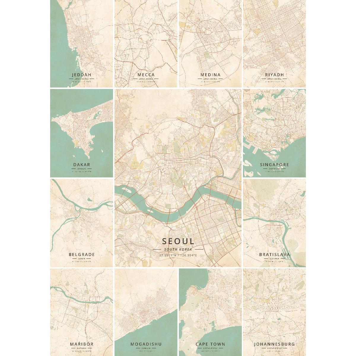 Home Decor Jeddah - Dale Arab Saudi peta kota Poster