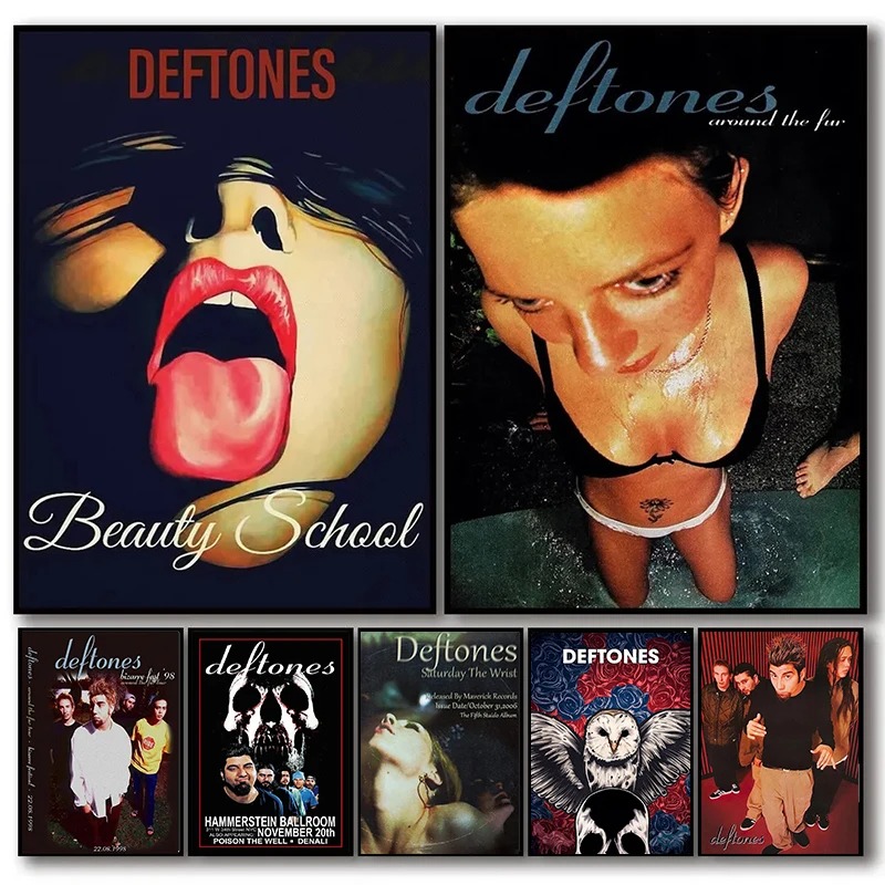 Abstract Oil Painting - Poster Band Retro Deftones Estetika Album