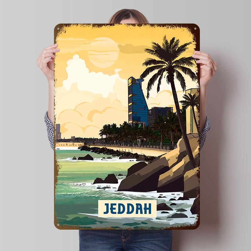 Home Decor Jeddah - Poster Jeddah Kustom, Papan Logam Vintage,