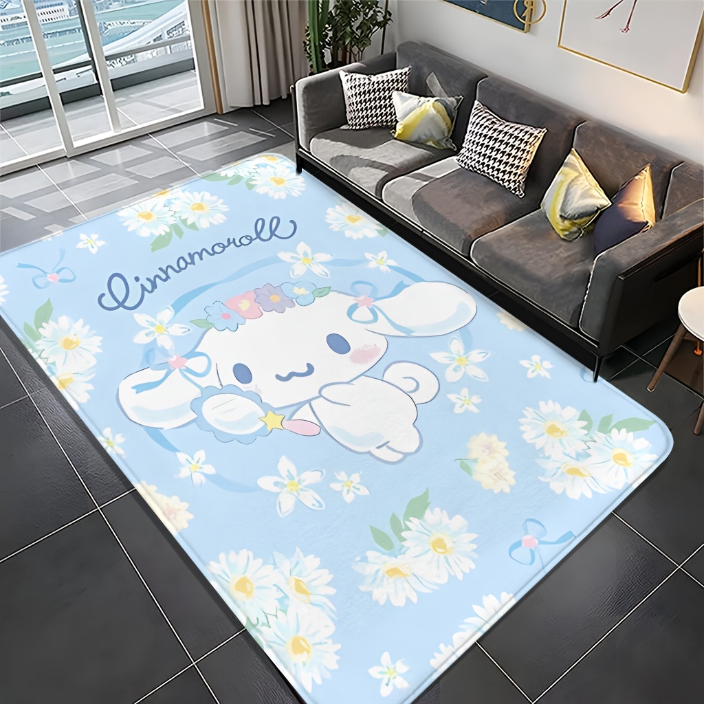 Home Decor Retailers - Karpet Sanrio Cinnamoroll Motif Bunga Dekorasi