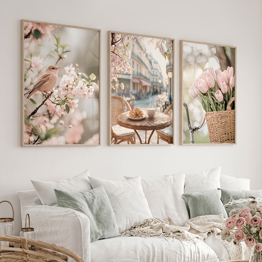 Home Decor Tulip - 3 Buah/Set Poster Seni Dinding Kafe