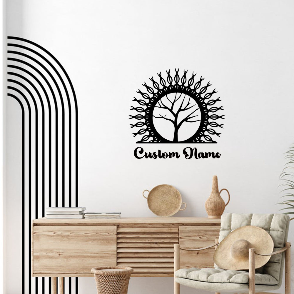 Home Decor Tree - 1 Buah Stiker Seni Dinding Dekorasi