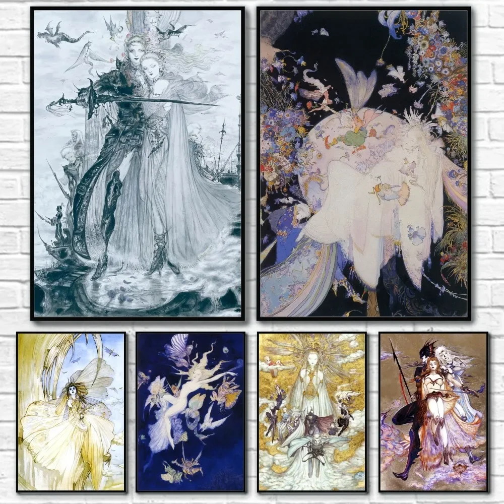 Abstract Oil Painting - Yoshitaka Amano Final Fantasy Game Poster