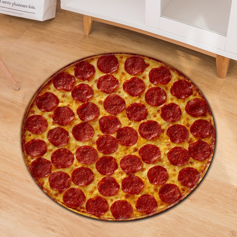 Home Decor Retailers - Karpet Melingkar Pizza Lucu Karpet Ruang