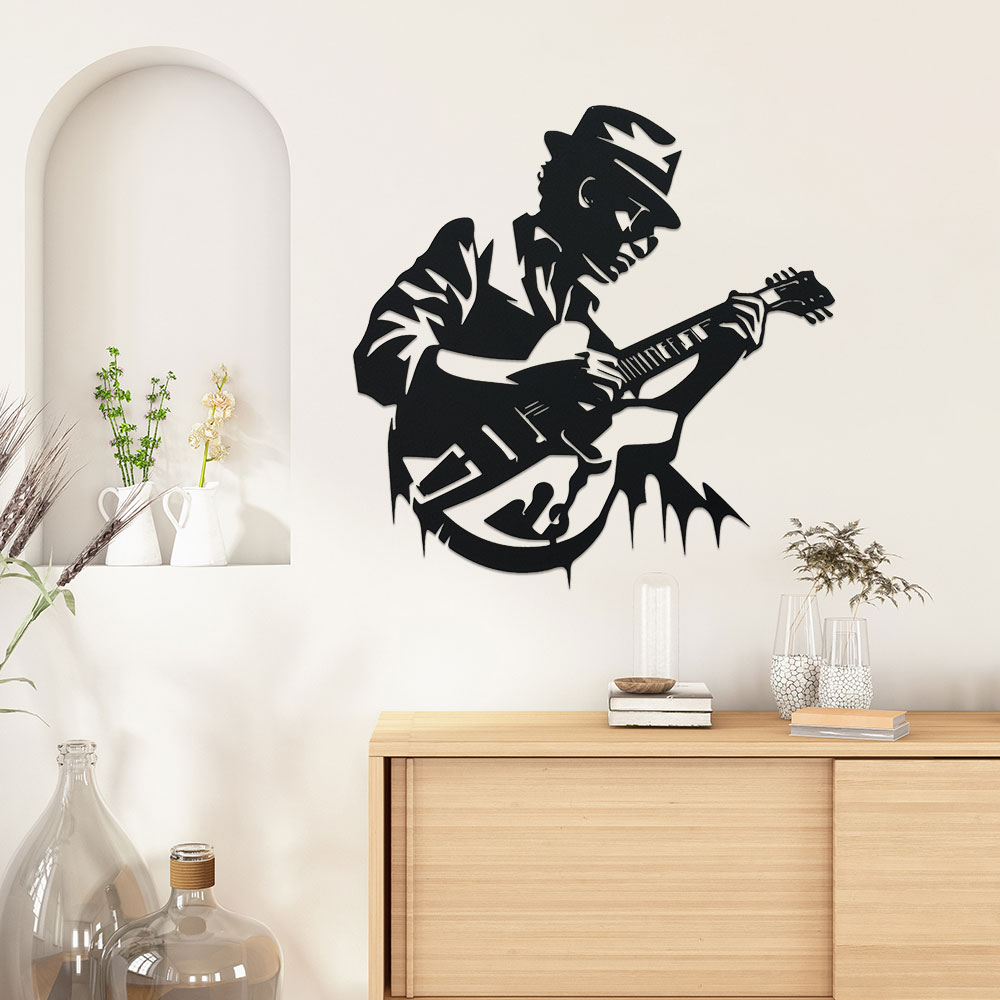 Seni Dinding Logam Gitaris, 1  - Home Decor Enthusiast ulasan dan harga