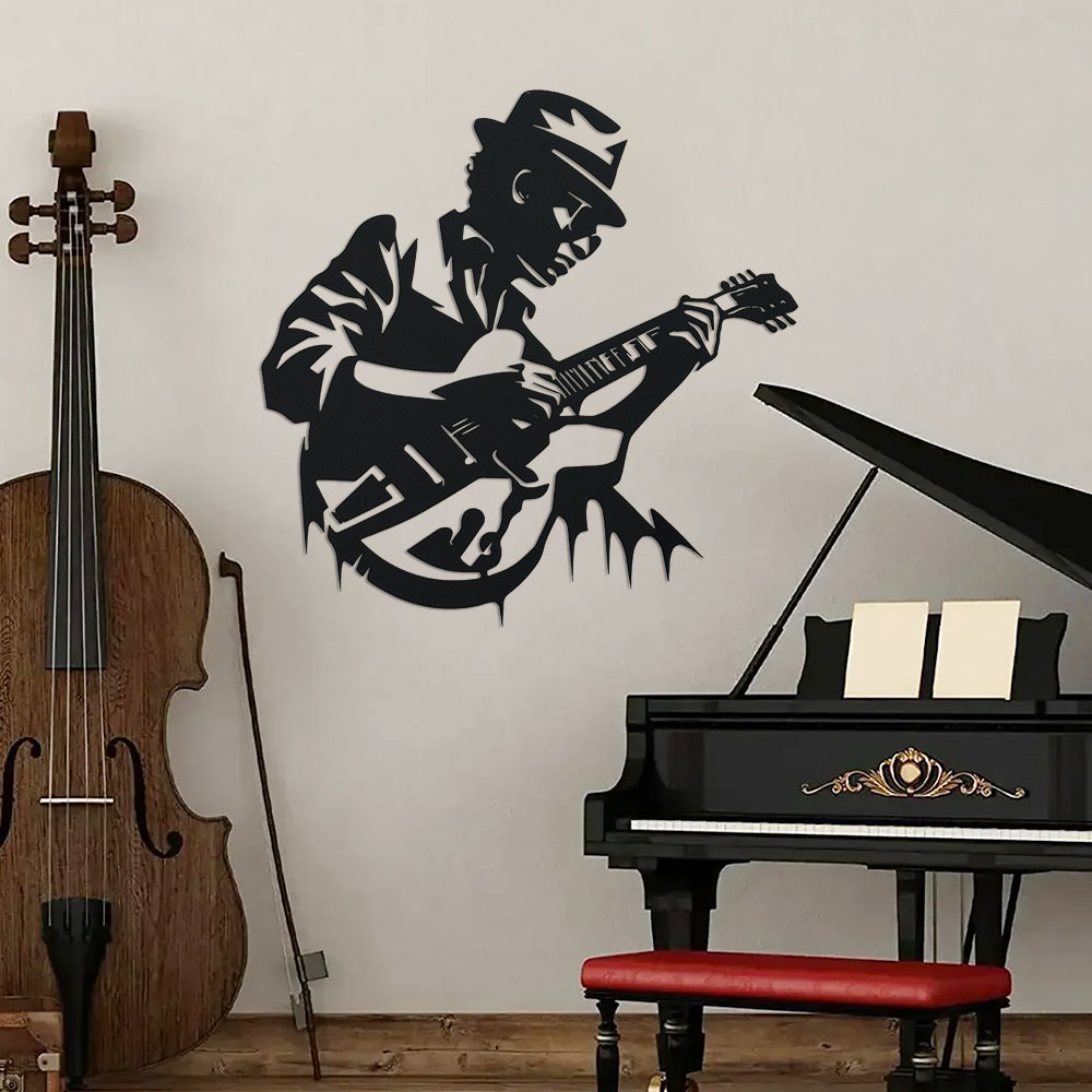 Seni Dinding Logam Gitaris, 1  - Home Decor Enthusiast ulasan dan harga