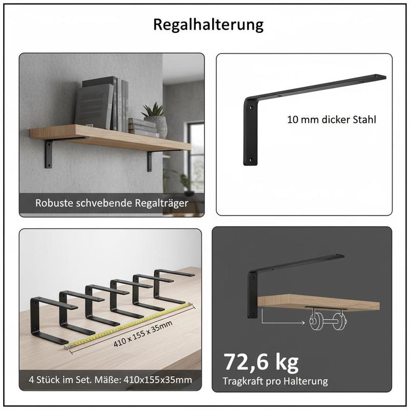 Braket Rak, 16 x 6 inci 4 Buah - Floating Shelves ulasan dan harga