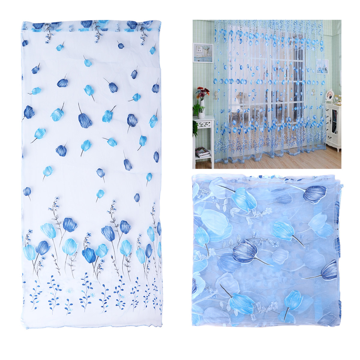 tirai jendela tirai bermotif b - Home Decor Tulip ulasan dan harga