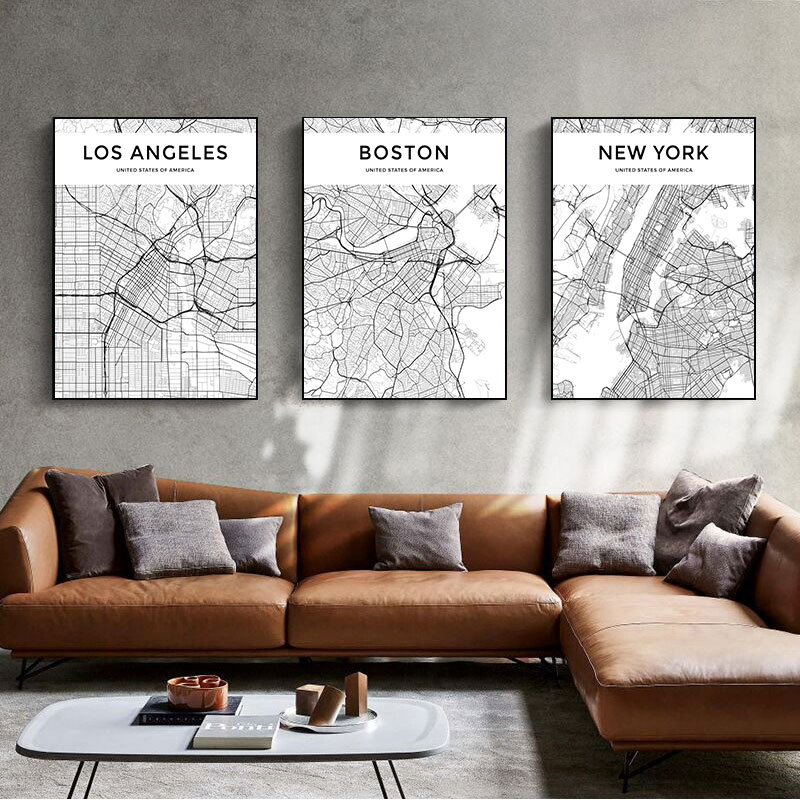 Cetakan Lukisan Gaya Nordik un - Home Decor New York ulasan dan harga