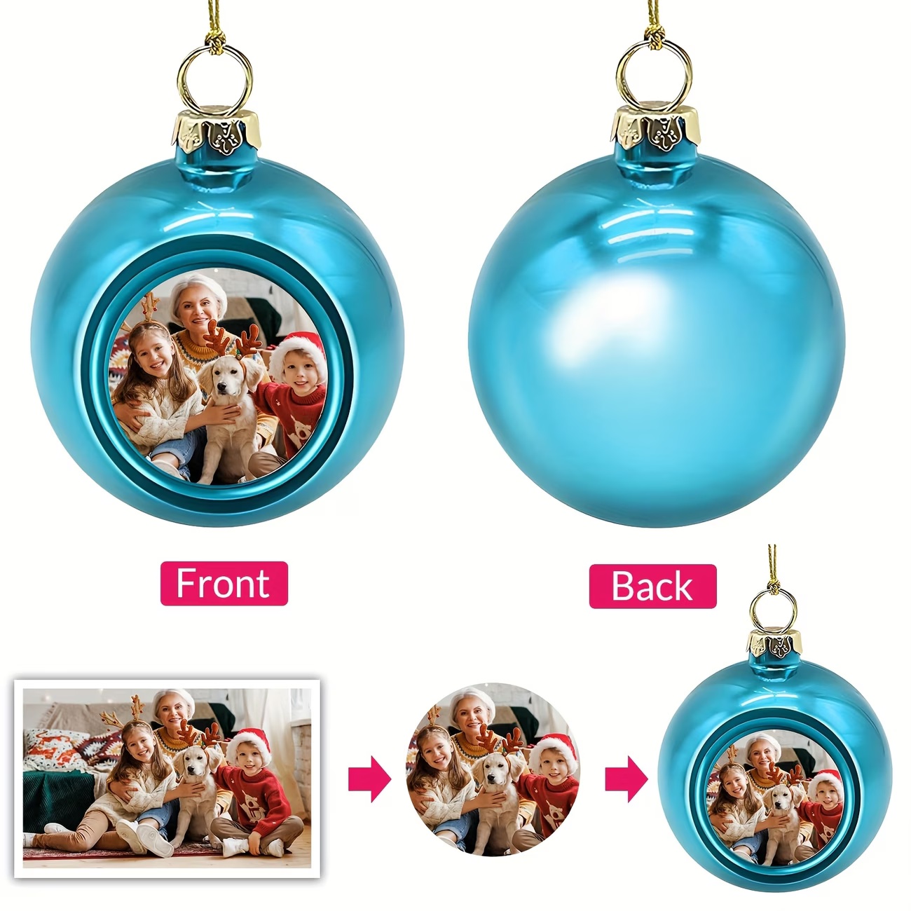 Ornamen Natal Foto Kustom, Bol - Home Decor Tree ulasan dan harga