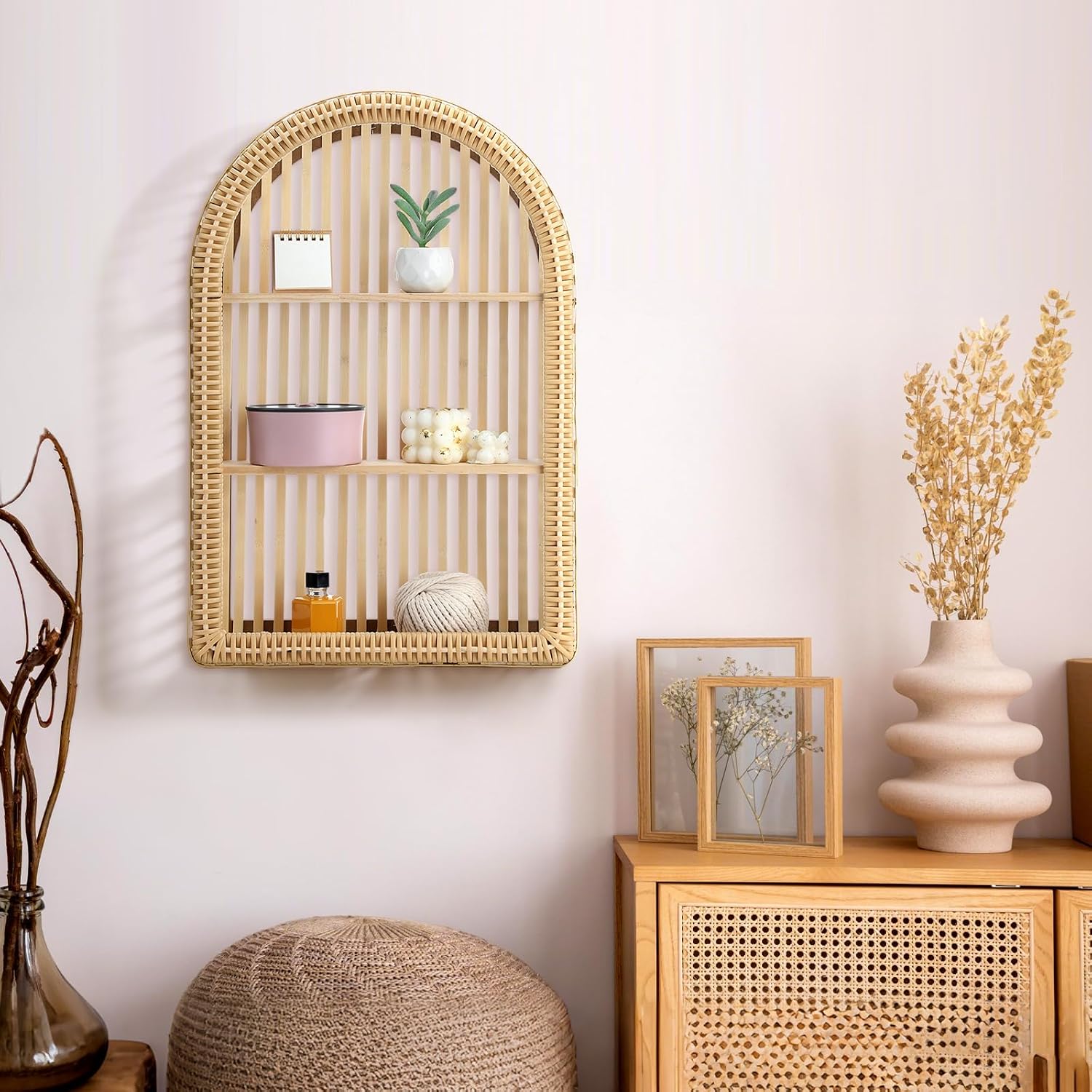 Rak Dinding Rotan 3 Tingkat, R - Floating Shelves ulasan dan harga