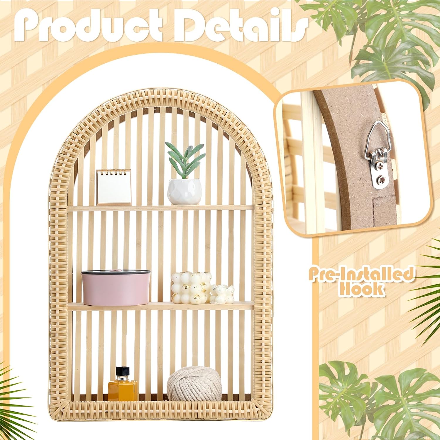 Rak Dinding Rotan 3 Tingkat, R - Floating Shelves ulasan dan harga