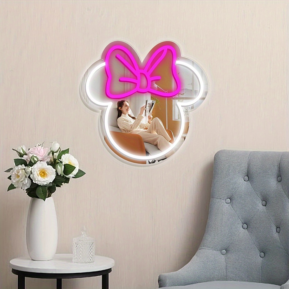 Lampu Neon LED Disney Minnie M - Home Decor Disney ulasan dan harga