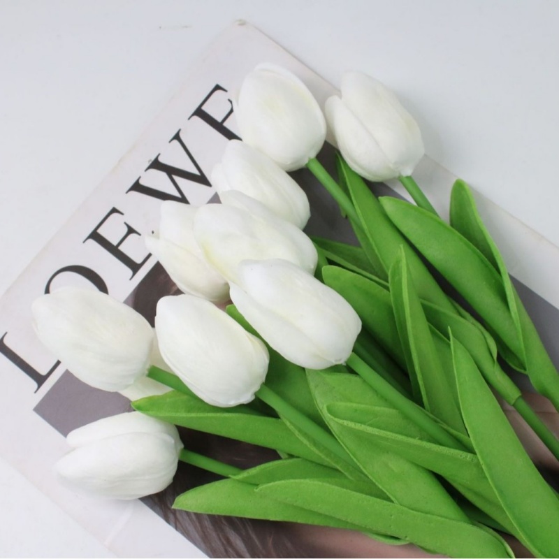 10 Tulip Buatan, Batang Hijau  - Home Decor Tulip ulasan dan harga