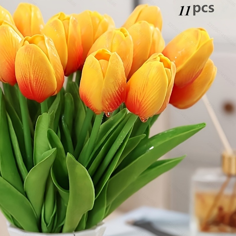 10 Tulip Buatan, Batang Hijau  - Home Decor Tulip ulasan dan harga