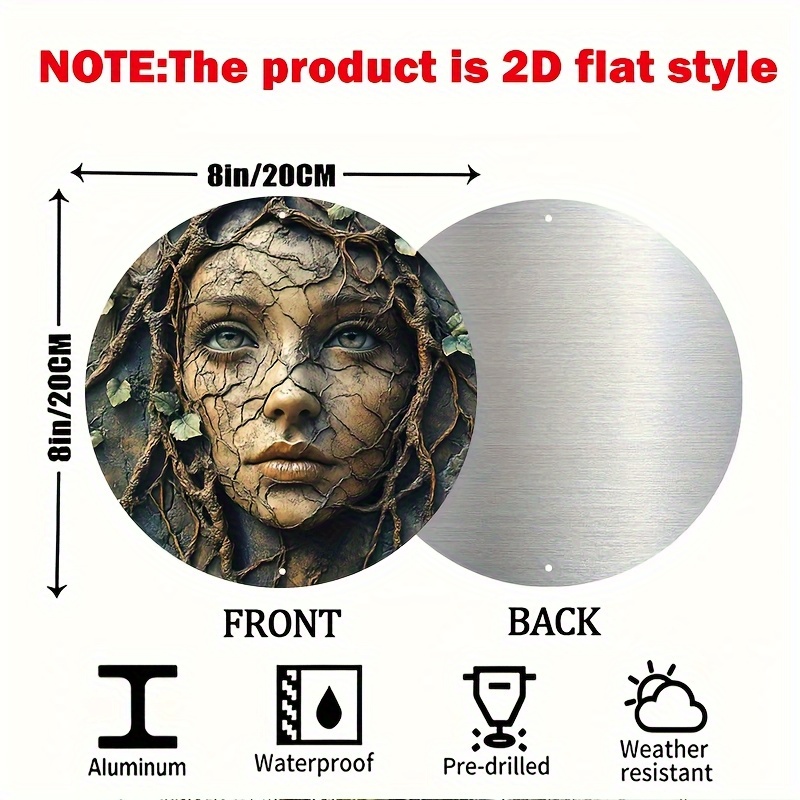 Seni Dinding Bulat Aluminium V - Home Decor Tree ulasan dan harga
