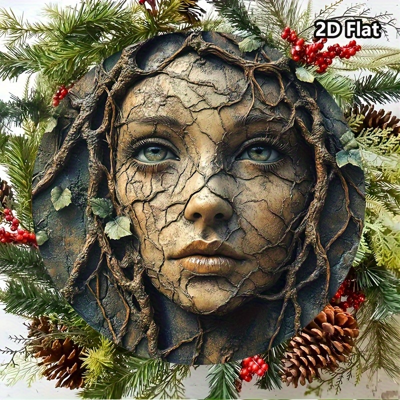 Seni Dinding Bulat Aluminium V - Home Decor Tree ulasan dan harga