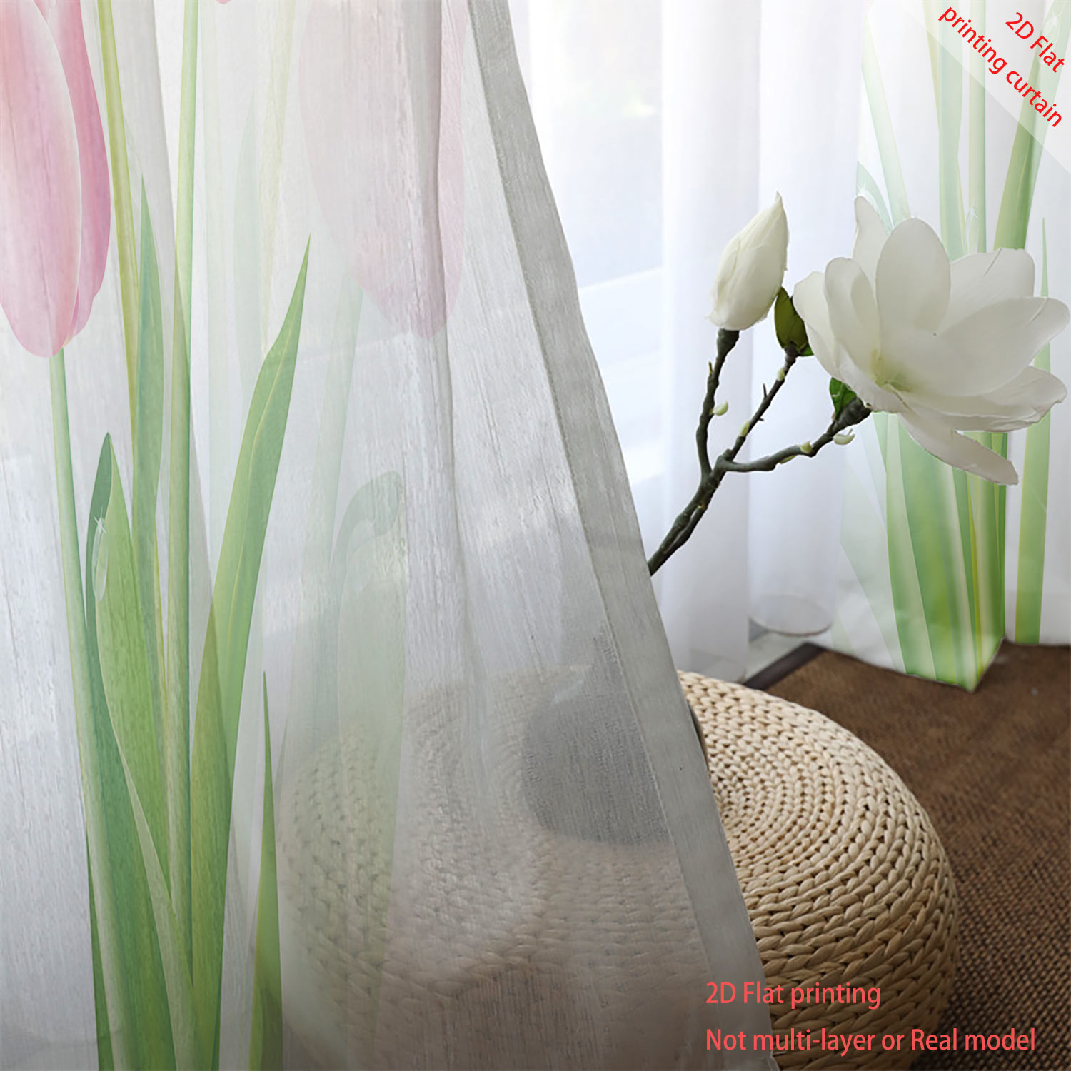 Tirai kasa transparan motif tu - Home Decor Tulip ulasan dan harga