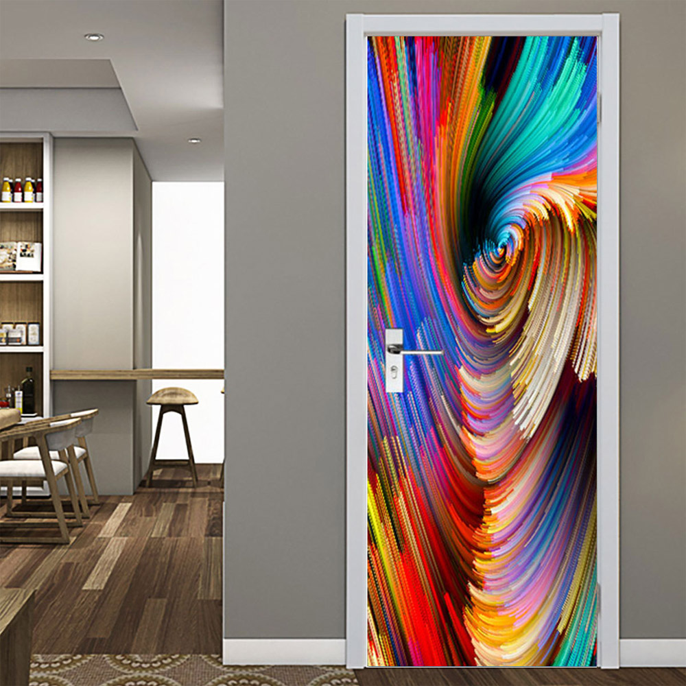 Stiker pintu PVC 3D, wallpaper - Home Decor On Sale ulasan dan harga