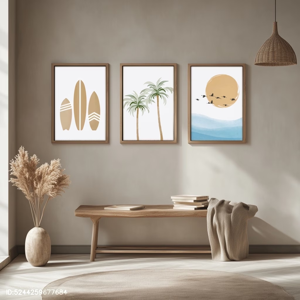3 Buah Lukisan Kanvas Cetak Se - Home Decor Tree ulasan dan harga