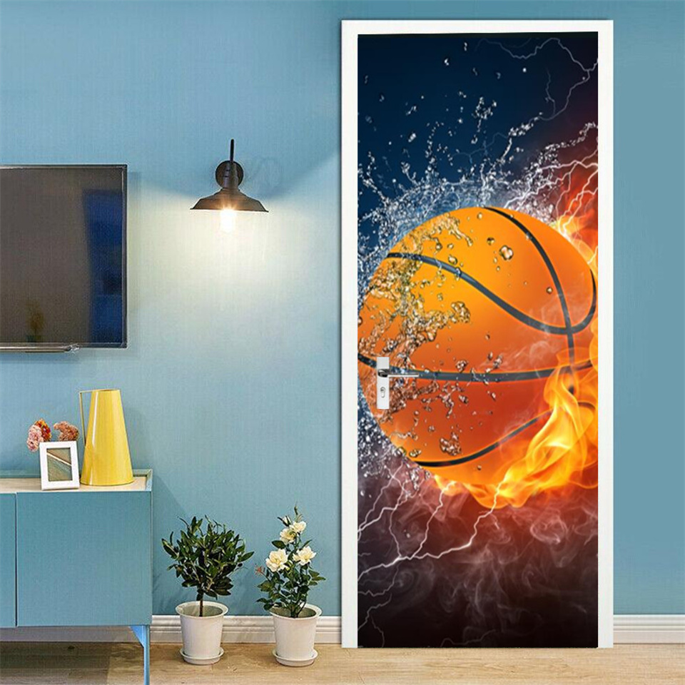 Kertas Dinding 3D Bola Basket  - Home Decor On Sale ulasan dan harga