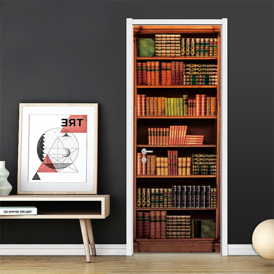 3D Pintu Wallpaper PVC Perpust - Home Decor On Sale ulasan dan harga