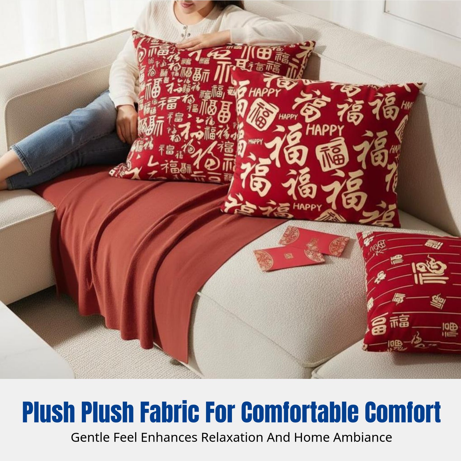 Sarung Bantal Lempar Berbulu M - Decorative Throw Pillow ulasan dan harga