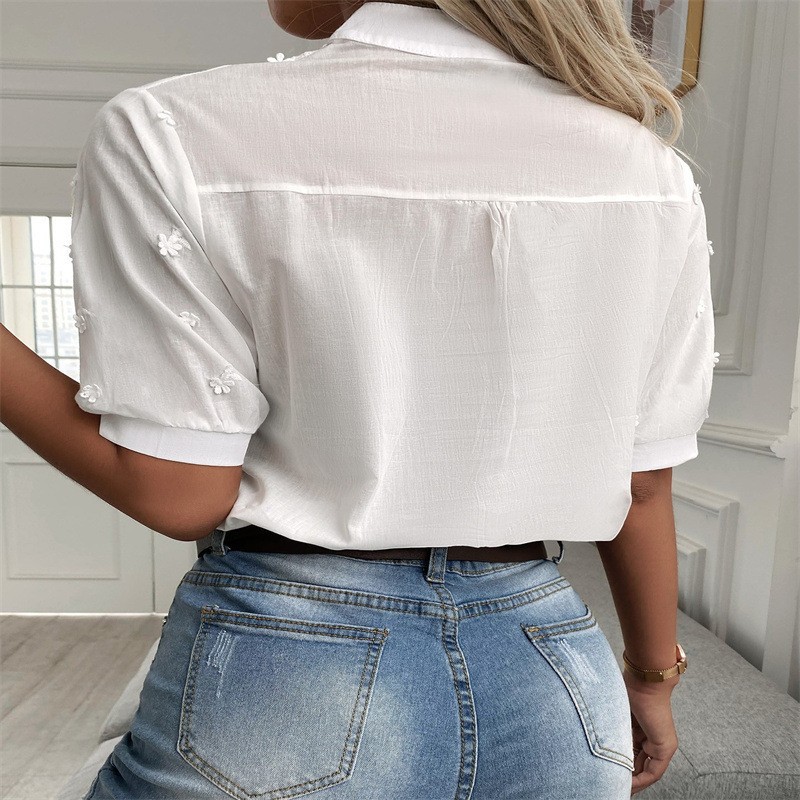 Blus Putih Lengan Pendek Elega - Home Decor Zara ulasan dan harga