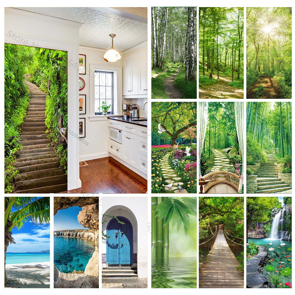 Langkah-langkah Hutan 3D Pintu - Home Decor On Sale ulasan dan harga