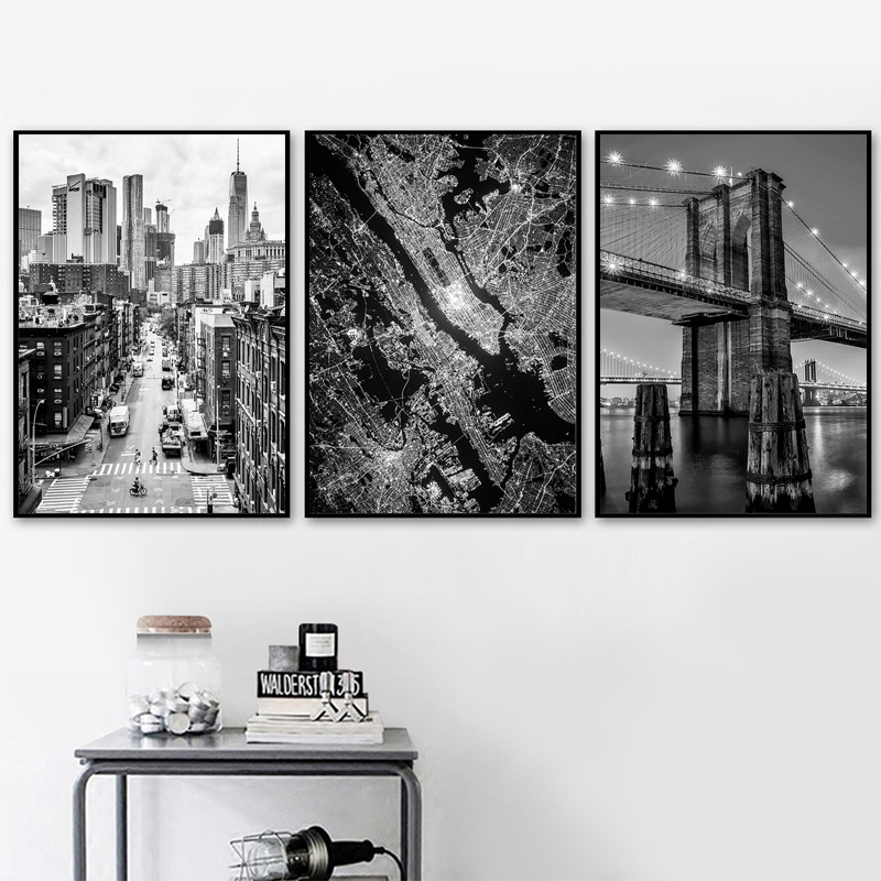 Poster Lukisan Kanvas Kota New - Home Decor New York ulasan dan harga