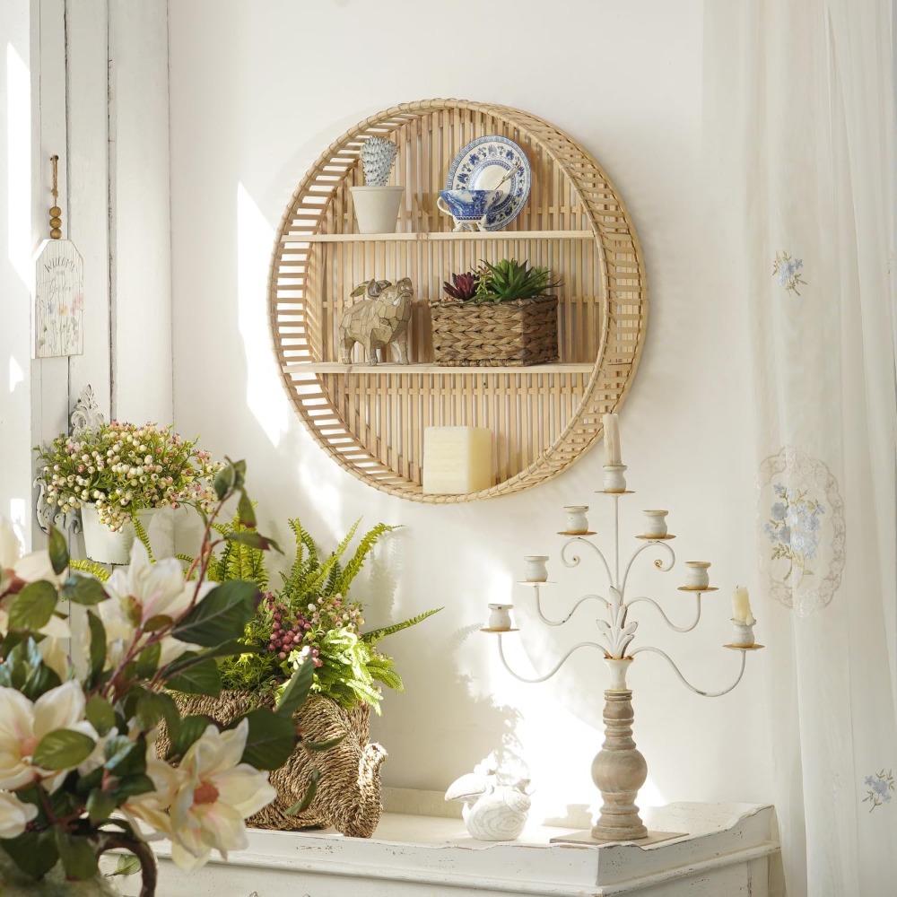 Rak Dinding Rotan 3 Tingkat Bo - Floating Shelves ulasan dan harga