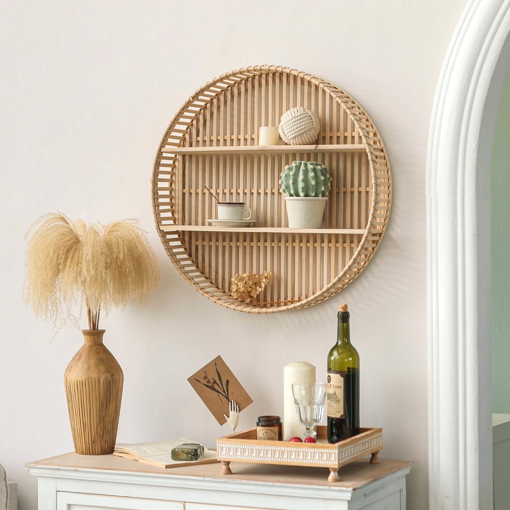 Rak Dinding Rotan 3 Tingkat Bo - Floating Shelves ulasan dan harga